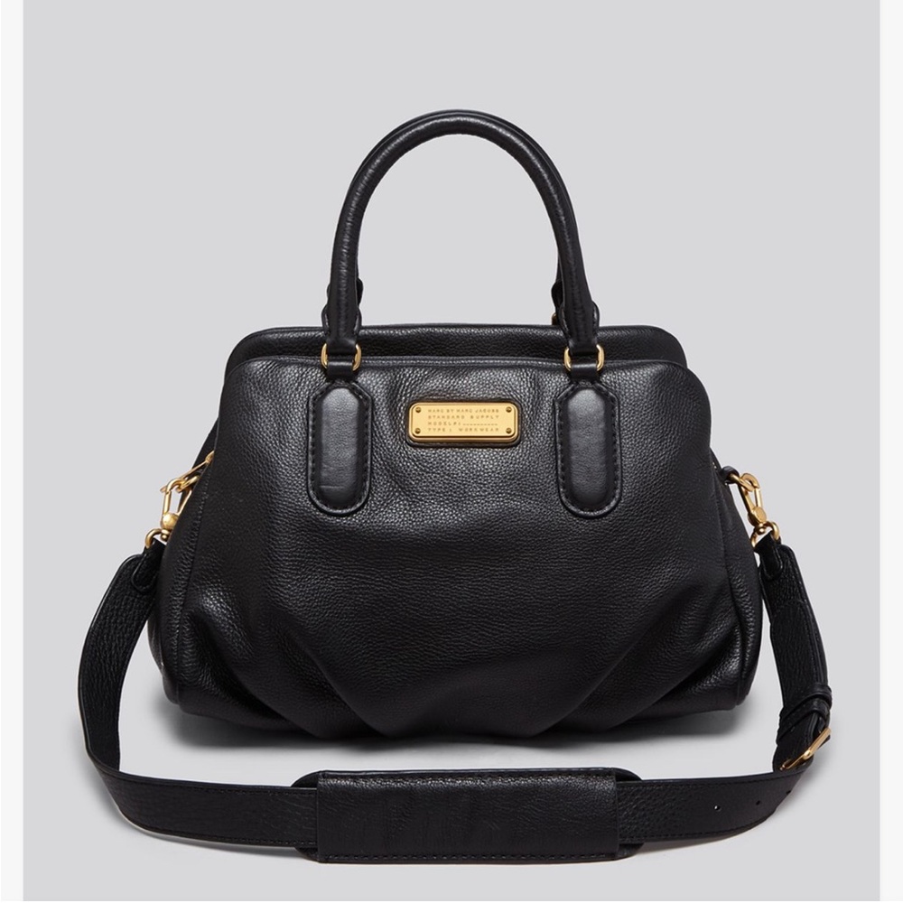 Marc by Marc Jacob’s NewQ Baby Groovee, Satchel, black pebble leather